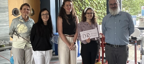 Ari with her committee: (left to right) Susanne Menden-Deuer, Maria Pachiadaki, Harriet Alexander, Arianna Krinos, Mick Follows (left to right)